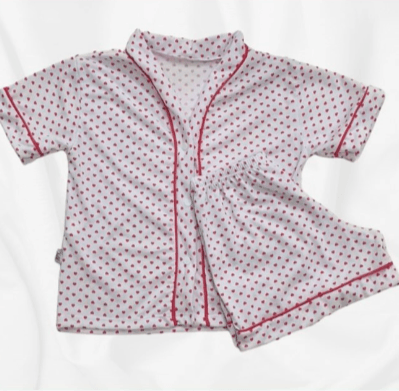 Conjuntinho Feminino Branco e Vermelho
