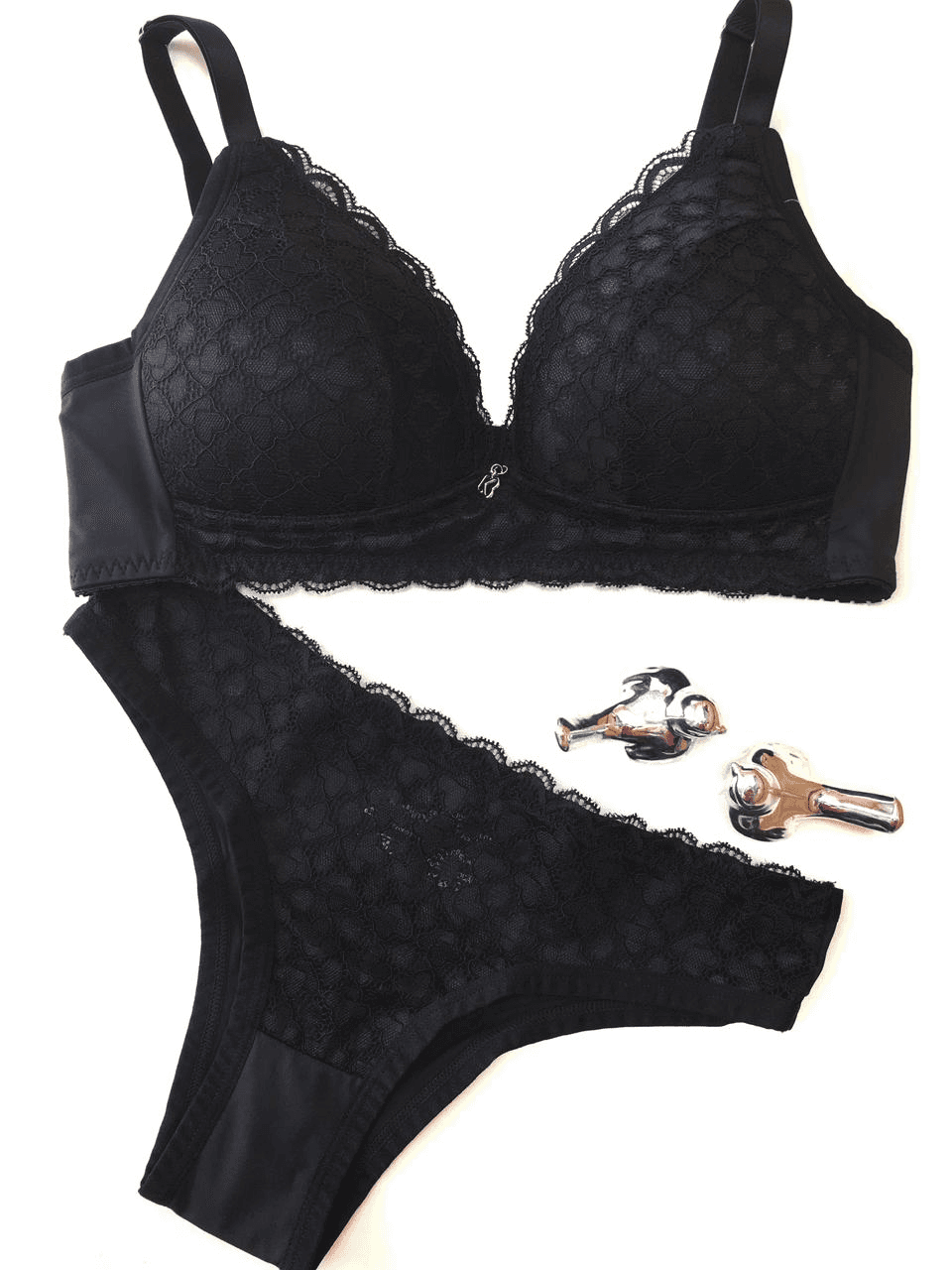Lingerie Preto Bojo Rendado